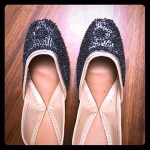 Handmade leather Indian sequin slippers